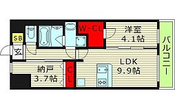 スプランディッド梅田グランノース 1SLDKの間取図画像