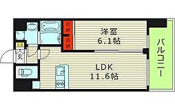 プレジオ城東 1LDKの間取図画像