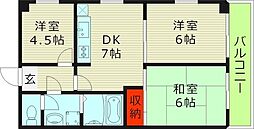 ラフィーネ鶴丸 3DKの間取図画像