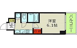 プレサンス大阪城公園パークプレイス 1Kの間取図画像