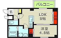 ベルアンジュ 1LDKの間取図画像