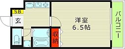 レジナコート大阪城北詰 1Kの間取図画像