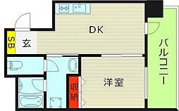 シャラロステ 1DKの間取図画像
