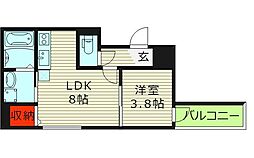 サフィールロジェ大阪城公園 1LDKの間取図画像