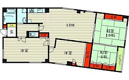 幸田マンション新深江 4LDKの間取図画像