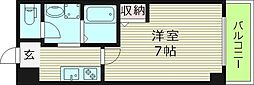パーラム関目 1Kの間取図画像