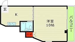 クリスタルコート26 1Kの間取図画像