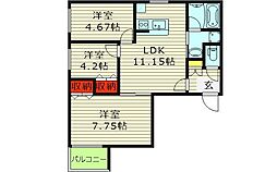 🉐敷金礼金0円！🉐エス　フィールド奏