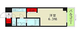 エスリード大阪城KROG 1Kの間取図画像