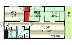 クレセントハイツ鶴見 3LDKの間取図画像