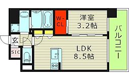 エスリードレジデンス ザ・グラン都島ノア 1LDKの間取図画像