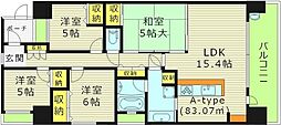 レジディア都島1 4LDKの間取図画像