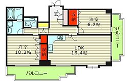ロイヤルハイツ横堤駅 2LDKの間取図画像