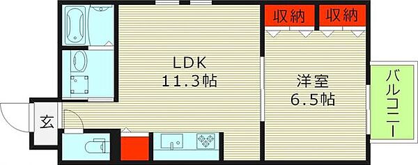 大阪府大阪市城東区東中浜１丁目(賃貸アパート1LDK・2階・32.70㎡)の写真 その2