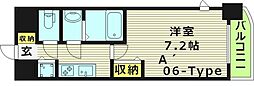 プレサンス水都OKAWA 1Kの間取図画像