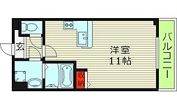 パーラム守口 ワンルームの間取図画像