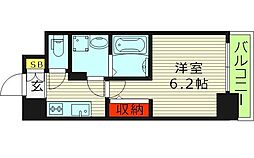 エスプレイス大阪城サウス 1Kの間取図画像