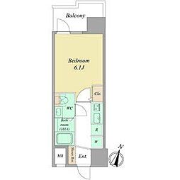 セレニテ梅田北グランデ 1Kの間取図画像