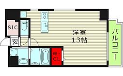 アバンティ桜宮 ワンルームの間取図画像