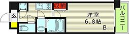 レジュールアッシュザ・パークフロント 1Kの間取図画像