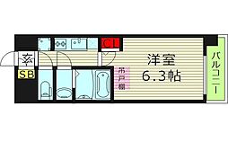 大阪市城東区今福西3丁目マンション 1Kの間取図画像