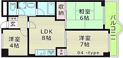 クレア・コート 3LDKの間取図画像