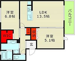 フローラ 2LDKの間取図画像