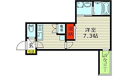 BiscussForesta桜ノ宮 1DKの間取図画像