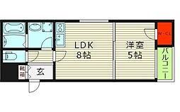 HR・FRONTREGAL城北 1LDKの間取図画像