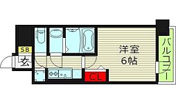プレサンス京橋GREEN YARDレアルテ 1Kの間取図画像
