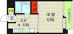 エスティライフ新森古市 1DKの間取図画像