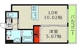 プレジオ都島ASIAN 1LDKの間取図画像