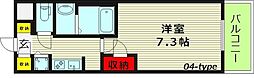 Sレジデンス野江 1Kの間取図画像