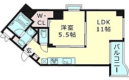 unison 1LDKの間取図画像
