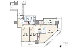 阿波座ライズタワーズフラッグ46 3LDKの間取図画像