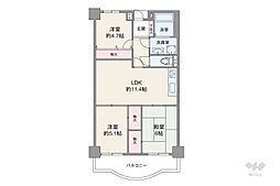 ストークマンション天満 3LDKの間取図画像