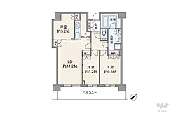 ザ・パークハウス中之島タワー 3LDKの間取図画像