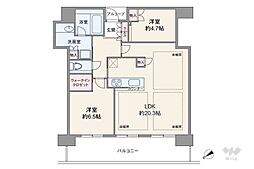 ザ・パークハウス中之島タワー 2LDKの間取図画像