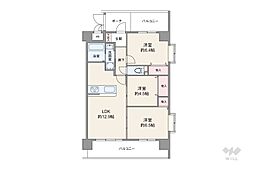 ロイヤルスクウェア福島 3LDKの間取図画像