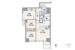 プレサンスロジェ心斎橋 3LDKの間取図画像