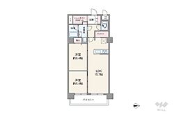 ハイム船場 2LDKの間取図画像