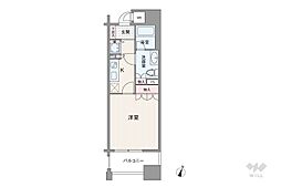 リーガル靱公園南 1Kの間取図画像