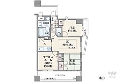 セレッソコート中之島公園 2SLDKの間取図画像