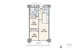 アステルコート新町 2LDKの間取図画像