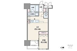 THEHIGHHORIE 1LDKの間取図画像