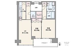 グラングリーン大阪 THE NORTH RESIDENCE 2LDKの間取図画像