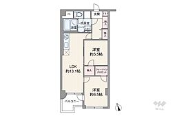 ネオハイツ内本町 2LDKの間取図画像