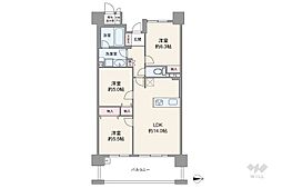 ライオンズガーデン城東 3LDKの間取図画像