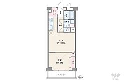 シャルマンコーポ野江1期 1LDKの間取図画像
