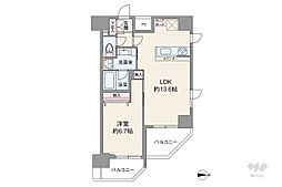プレサンス心斎橋リベルタ 1LDKの間取図画像
